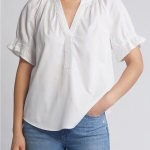 Wit & Wisdom White Blouse with Ruffle Sleeves
